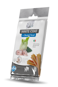 Famina - N&D White Canine Dental Treat Wolfsbarsch, Spirulina und Fenchel Medium & Maxi