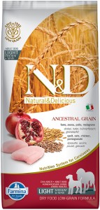 Farmina - N&D Ancestral Grain Canine Adult Light Medium/Maxi Huhn & Granatapfel